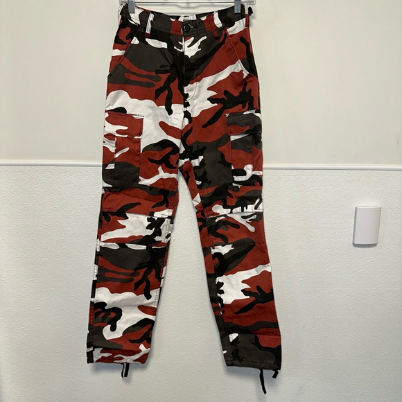 Rothco Military Style Cargo Pants BDU Camo Size Extra Small Red Black White - Picture 1 of 13